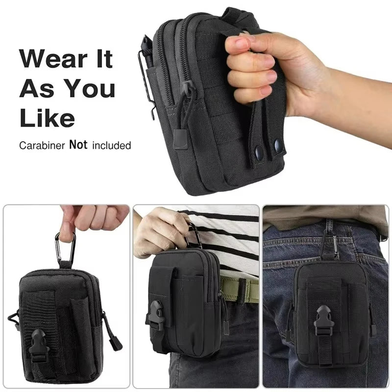 Mobile Phone Case Pouch Waist Bag Waterproof Nylon Multifunction Casual Men Waist Pack Male Small Bag