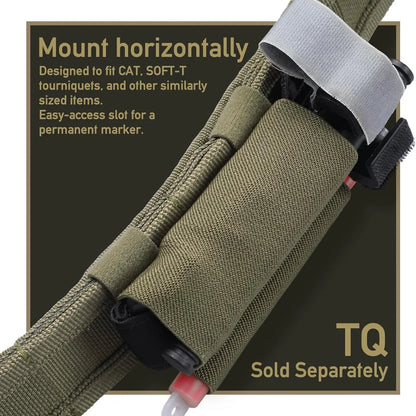 Elastic Retention Tourniquet Holder Horizontal Tactical TQ Sleeve Pouch MOLLE Battle Belt Accessory Emergency Medical Gear Carri