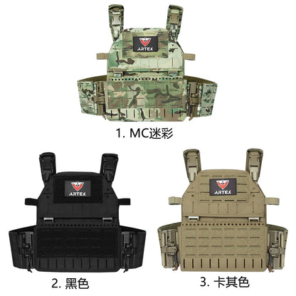 1000D Polyester with Triple Equipment Security Tactical Vest Camo Laser Cut Molle Quick Release Plate Carrier Tactical Vest