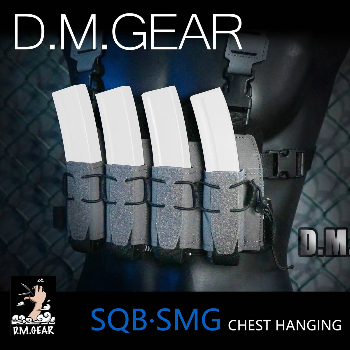 DMGear 9MM Hunting Fan Outdoor Quadruple Multi-function Kit SQB Personality End Camouflage Tactical Chest Hanging