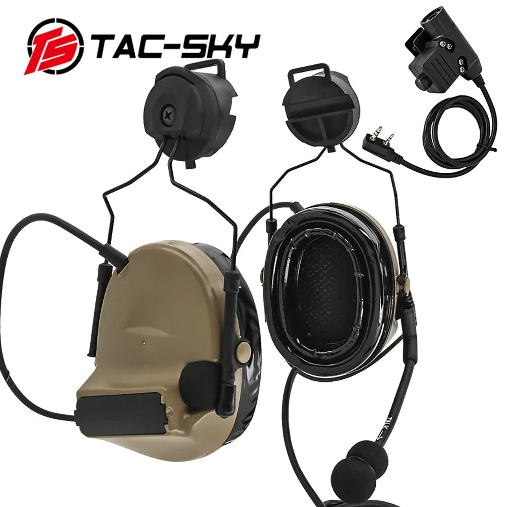 TAC -SKY COMTA II Tactical Headset With ARC Rail Adapter Hearing Protection Airsoft Headphone Noise-cancelling Shooting Earmuff