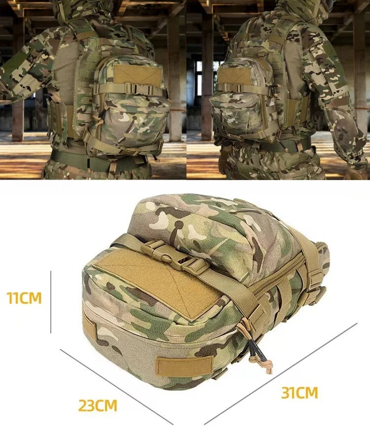 Outdoor Vest 1000D Nylon Bag Lightweight Waterproof Backpack MOLLE Accessory Bag Sports Backpack for Camping Hunting