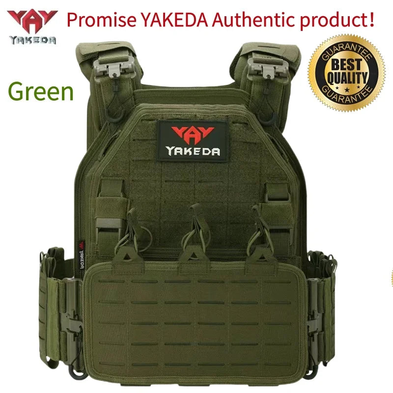 YAKEDA Tactical Vest 6094 Fast Detachable Light Laser Cut Outdoor Hunting Black Gear Carry Vest of High Quality 1000D Nylon