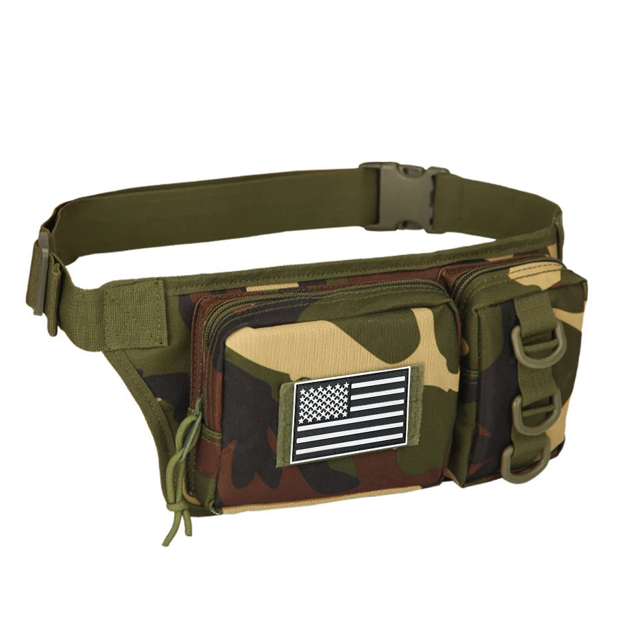 Multifunctional Waist Bag   Outdoor-grade High-Density Wear-Resistant Fabric   D-ring for Mounting   Hidden Zippered Pocket