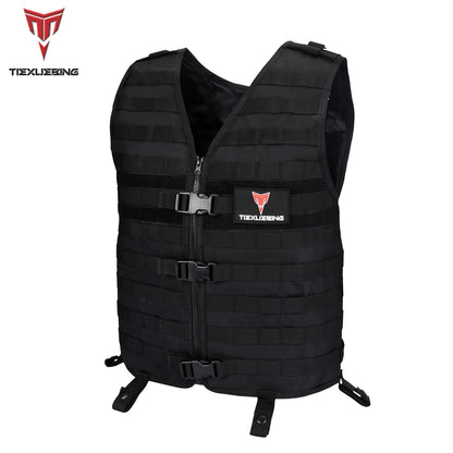 Tactical MOLLE Carrier Vest Lightweight Adjustable Waistcoat with Gear Pockets for Airsoft CS Wargame Hunting Outdoor Training