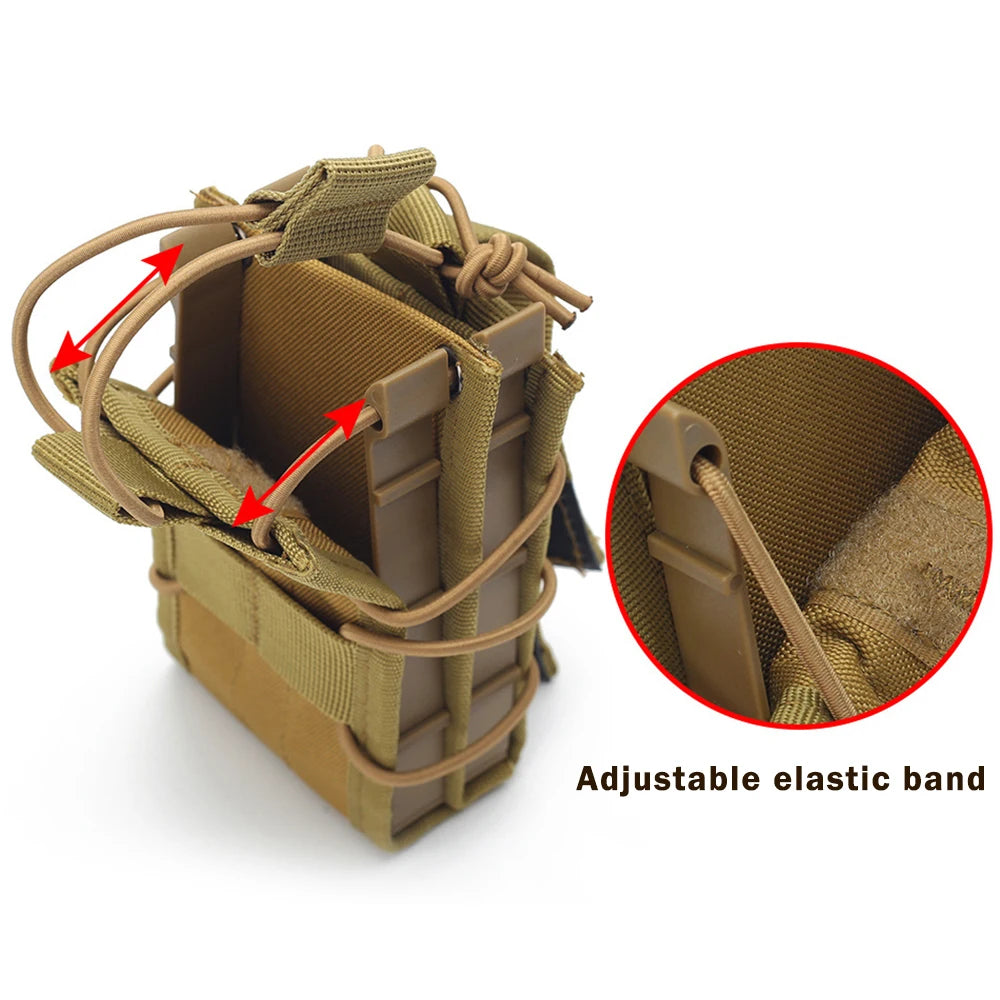 5.56 Double Magazine Pouch Tactical Molle Mag Pouch EDC Waist Bag Outdoor Sports Airsoft Storage Bag Hunting Vest Accessory Bag