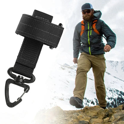Multi-Purpose Nylon Safety Gloves (with Hook & Clip) - Tactical Design for Outdoor Climbing, Camping & Rope Work
