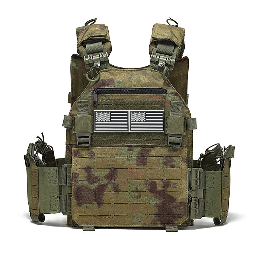 BH Black Multifunctional Hunting Vest with National Flag Sticker, Suitable for Outdoor Sports