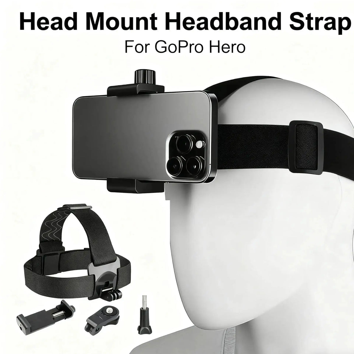 Head Mount Headband Strap Mobile Phone Holder Kit For GoPro Hero 13 12 11 10 9 8 7 AKASO SJCAM DJI Action Camera