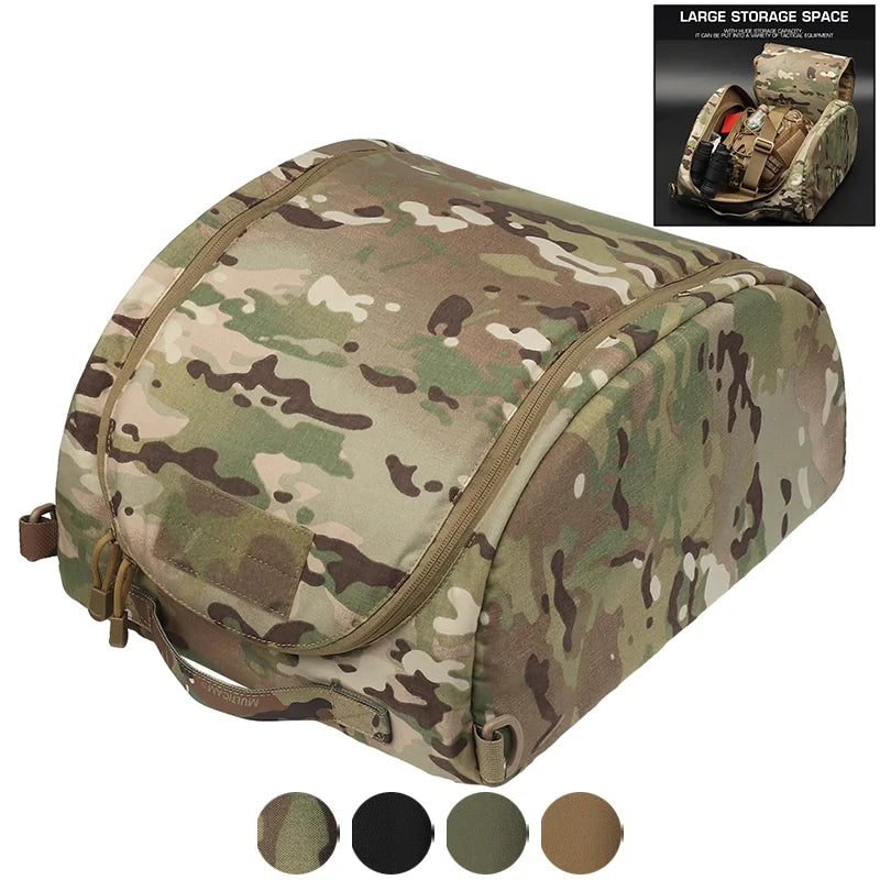 Helmet Storage Bag Oversized Gear Bag Matte Camo Helmet Carry Case High Capacity Airsoft Equipment Storage System
