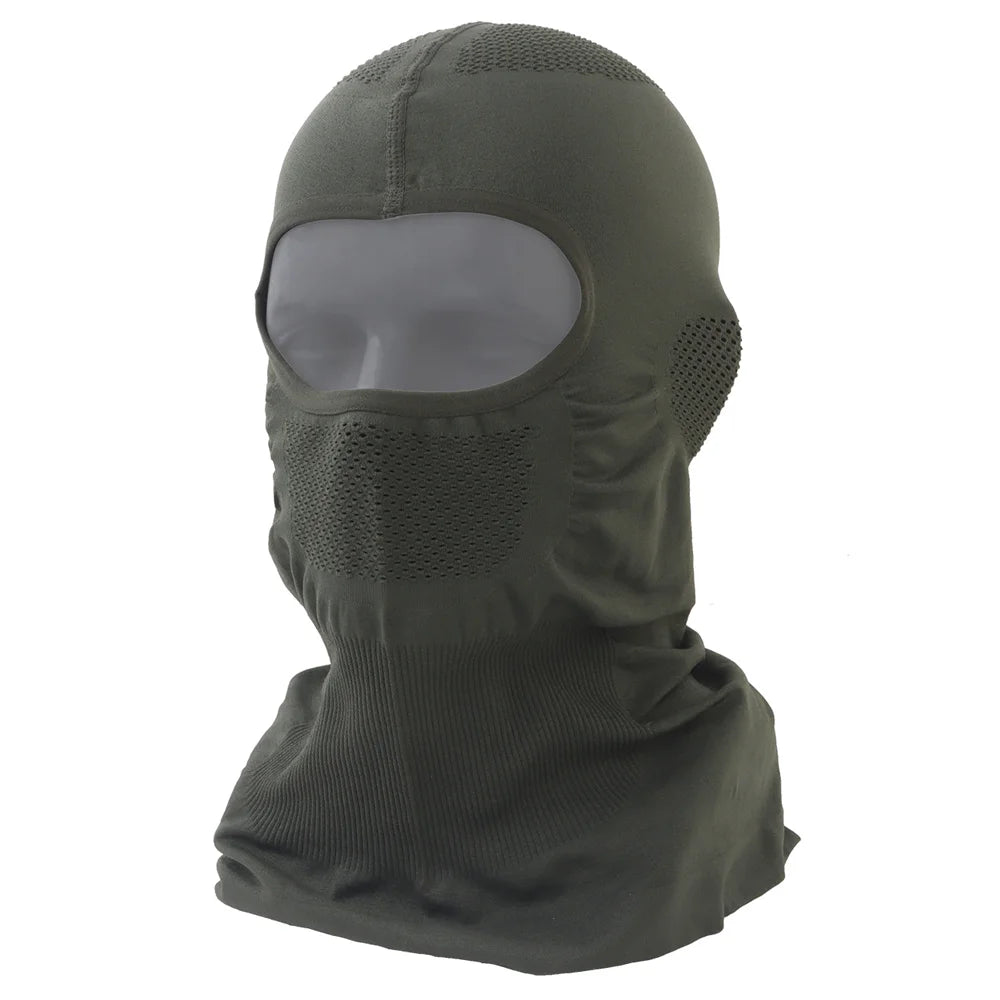 Full Face Mask Headger Motocross Riding Scarf Tactical Airsoft Head Cover Cosplay Party Hat Hunting Training Gear Ranger Green