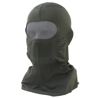 Full Face Mask Headger Motocross Riding Scarf Tactical Airsoft Head Cover Cosplay Party Hat Hunting Training Gear Ranger Green