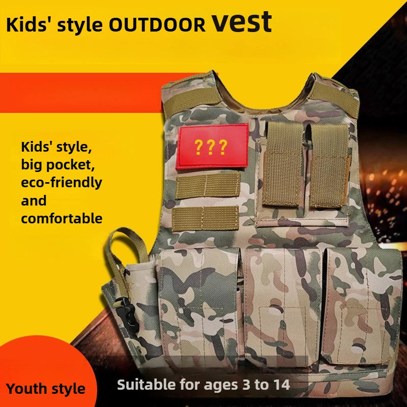 Outdoor Game Breathable Children Kids Vest Protective Waistcoat Undershirt Holder Magazine for Outdoor Hunting Games