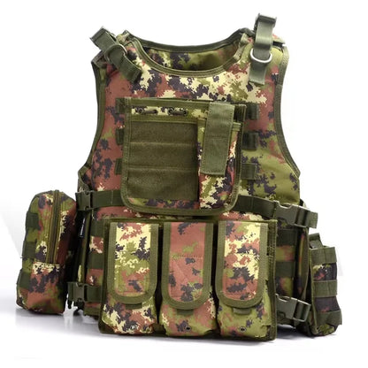 YAKEDA Tactical Vest Camouflage Body Armor Sports Wear Hunting Molle Black