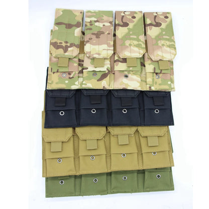 Tactical Molle 5.56mm Magazine Pouch for M4 Ar15 Cs Rifle Quadruple Mag Bag Cs Game Paintball Hunting Vest Attach Pack
