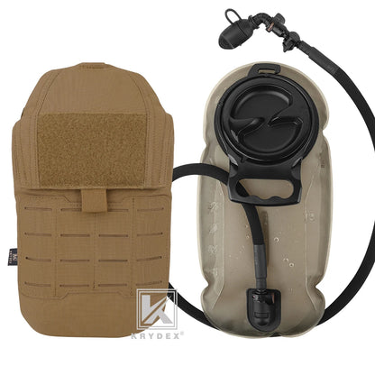 KRYDEX Tactical 1.5L Hydration Bladder Pouch Low Profile Hydra Carrier Pack MOLLE Water Bag Outdoor Hiking Travel Accessories