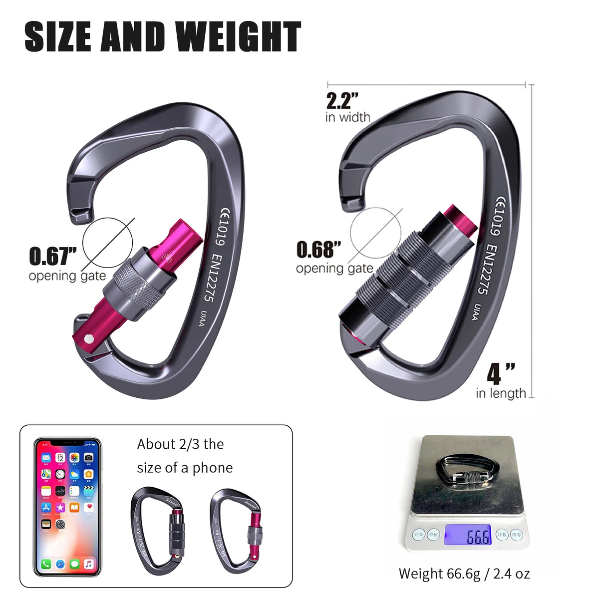 1pcs 25KN Professional Safety Carabiner D Shape Key Hooks Aluminum Climbing Security Master Lock Outdoor Ascend Camping Tools