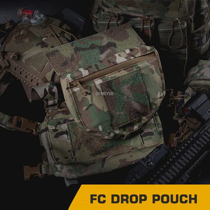 Tactical Drop Pouch Admin Pouch with Hook and Loop Panel for Tactical Vest Chest Rig Plate Carrier Outdoor Hunting Shooting Gear