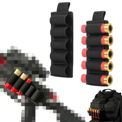 5 Round 12GA Shotgun Shell Holder Separate Hook and Loop Ammo Carrier Shotshell Pouch for Hunting Shooting Accessory