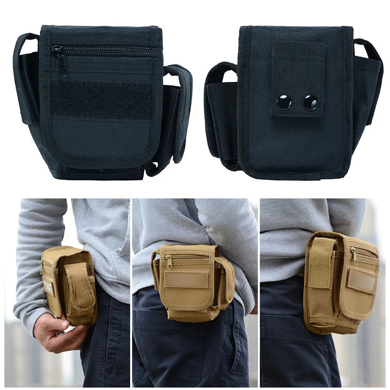 EDC Molle Tactical Pouch Outdoor Tool Kit Hiking Cycling Belt Waist Bag Hunting Miscellaneous Bag With Personality PVC Patches