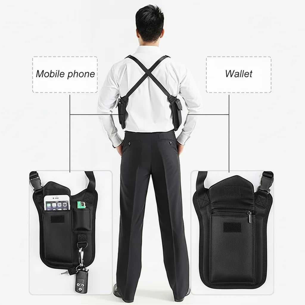 Tactical Shoulder Bag Underarm Concealed Carry Bag Anti-theft Armpit Hidden Pack Utility EDC Pouch Phone Holster Key Holder