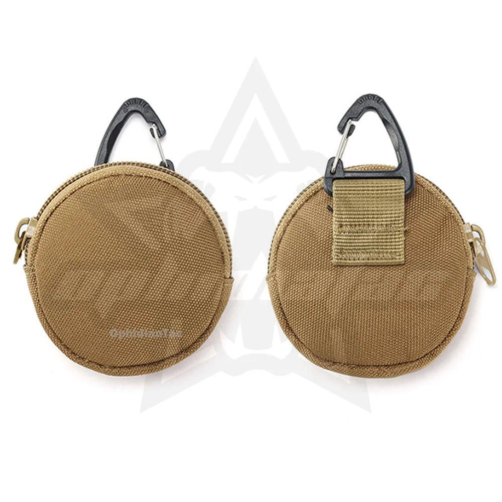 OPHIDIAN Outdoor Leisure Men's Coin Purse Portable Mini Coin Bag Key Bag Waist Bag Round Small Wallet Zipper Wallet