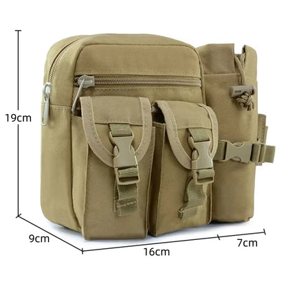 Tactical Waist Belt Bag Nylon Outdoor Fanny Pack Hiking Camping Hunting Water Bottle Holder Phone Pouch Running Sport Waist Pack