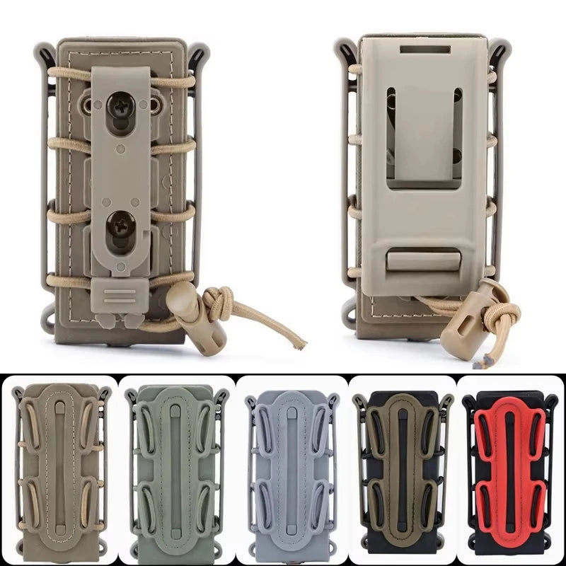Tactical Molle 9mm Magazine Pouch Pistol Mag Holder with Belt Clip for Glock 17 19 Beretta M9 Fastmag Soft Shell Holster Hunting