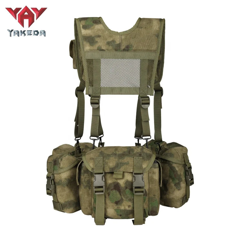 YAKEDA 1000D nylon Green Camouflage Harness Vest Tactical Chest Rig