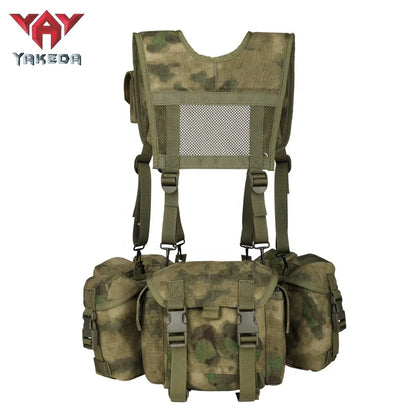 YAKEDA 1000D nylon Green Camouflage Harness Vest Tactical Chest Rig