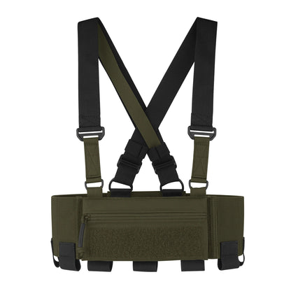 KRYDEX Tactical Nylon Chest Rig Elastic Cummerbund with 5.56/7.62 & Pistol Mag Pouch Holders,X Harness,Sticky GP Pouch