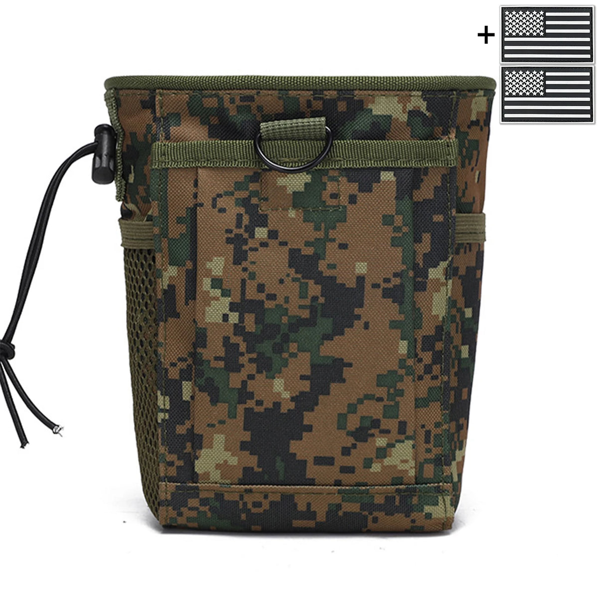 Multi functional storage bag MOLLE waist bag outdoor EDC practical drawstring storage bag, fabric wear-resistant and durable