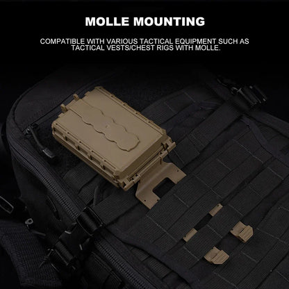 Tactical Battery Storage Box Molle Airsoft Vest Outdoory Modular Mag Pouch Waterproof Box For CR123/AAA/AA/18350/18650
