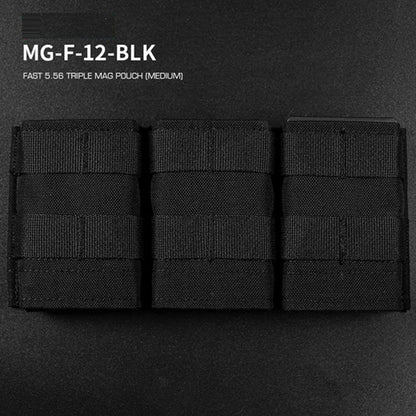 Tactical Fast 5.56 Triple Mag Pouch Medium M4 KYWI Molle Magazine Pouch Insert Open Malice Clip Strap Hunting Airsoft Accessorie