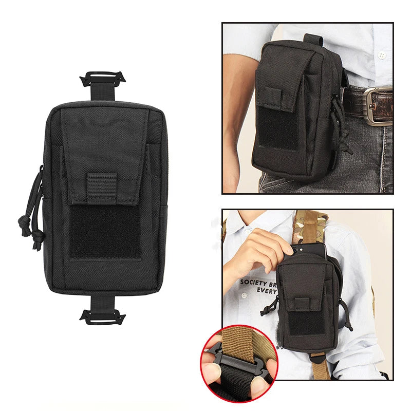 Outdoor Sport  Molle  Multifunctional Mobile Phone Pouch Holder Case Camping Hunting  Tactical Backpack