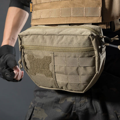 Double Layer Outdoor EDC Pack Men Tactical Molle Waist Pouch Nylon Vest Hang Pouch Fanny Pack Camping Hunting Accessories Bags