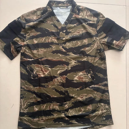 Tactical  Summer Outdoor Quick Dry Tactical Combat T-shirt Short Sleeve V-Neck Training Top for Men