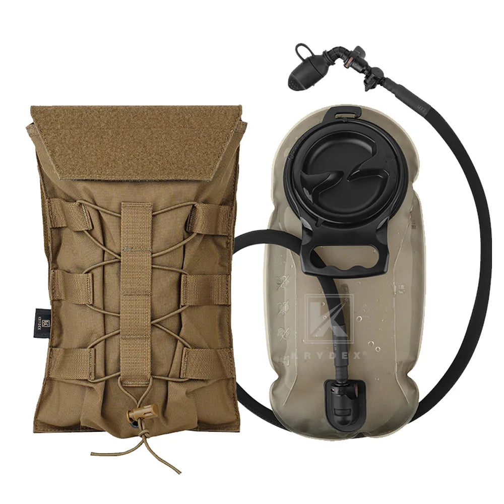 KRYDEX 500D Tactical 1.5L Hydration Carrier MOLLE Pouch Modular 50oz Water Bladder Bag Pack Hunting Outdoor Hiking Accessories