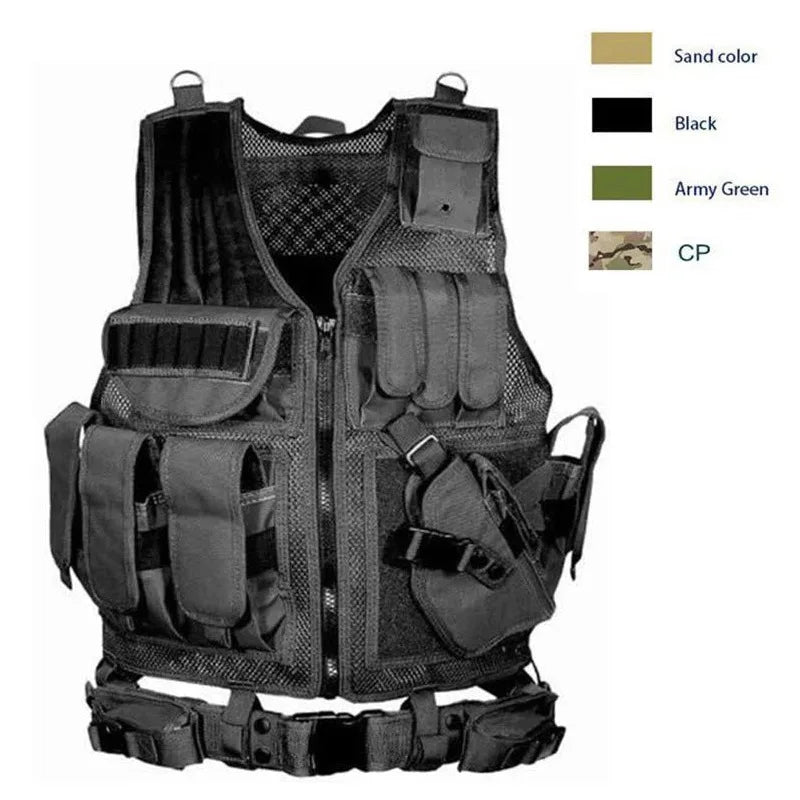 Multi-Functional Wear-resistant Tactical Vest Adjustable Outdoor Training Clothes Multi Pockets Equipment Protective Waistcoat
