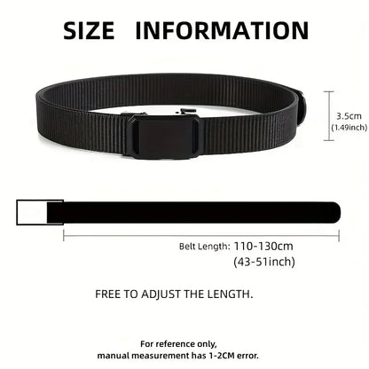 2PCS 2026 New Automatic Buckle Belt, Canvas Tactical Workwear Casual Outdoor Military Training Pants Belt For Men
