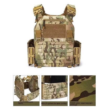 Tactical Vest 6094 Fast detachable light laser cut outdoor hunting black gear carry vest of high quality 1000d nylon