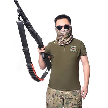 Tactical Shotgun Sling 15 Rounds Shell Holder Adjustable 2 Point Gun Strap for Hunting Shooting Belt Accessories