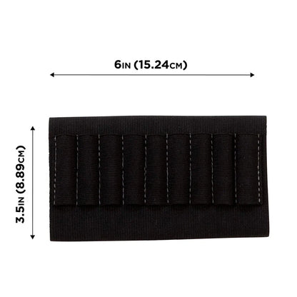 9 Rounds Rifle Buttstock Shell Ammo Holder Cartridge Shot Gun Shell Magazine fits most hunting rifles Elastic Nylon Black