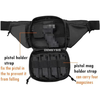 Tactical Waist Bag Outdoor Concealed Carry Molle Handgun Bags for Hunting Camping Hiking Pistol Pack