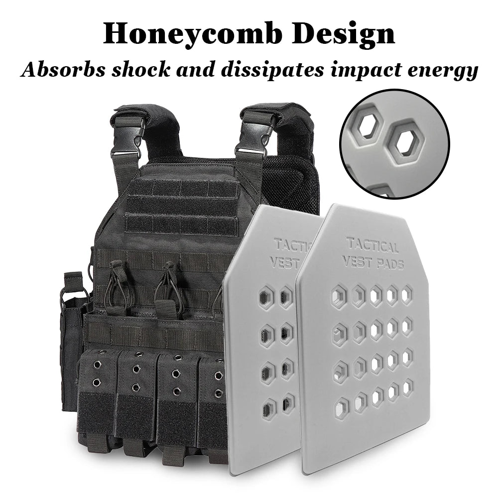 2Pcs Tactical Vest Pads Shockproof Vest Plate 35x28cm EVA Soft Cushioned Pad Lining Protect Insert Plate for Hunting Shooting