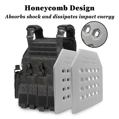 2Pcs Tactical Vest Pads Shockproof Vest Plate 35x28cm EVA Soft Cushioned Pad Lining Protect Insert Plate for Hunting Shooting