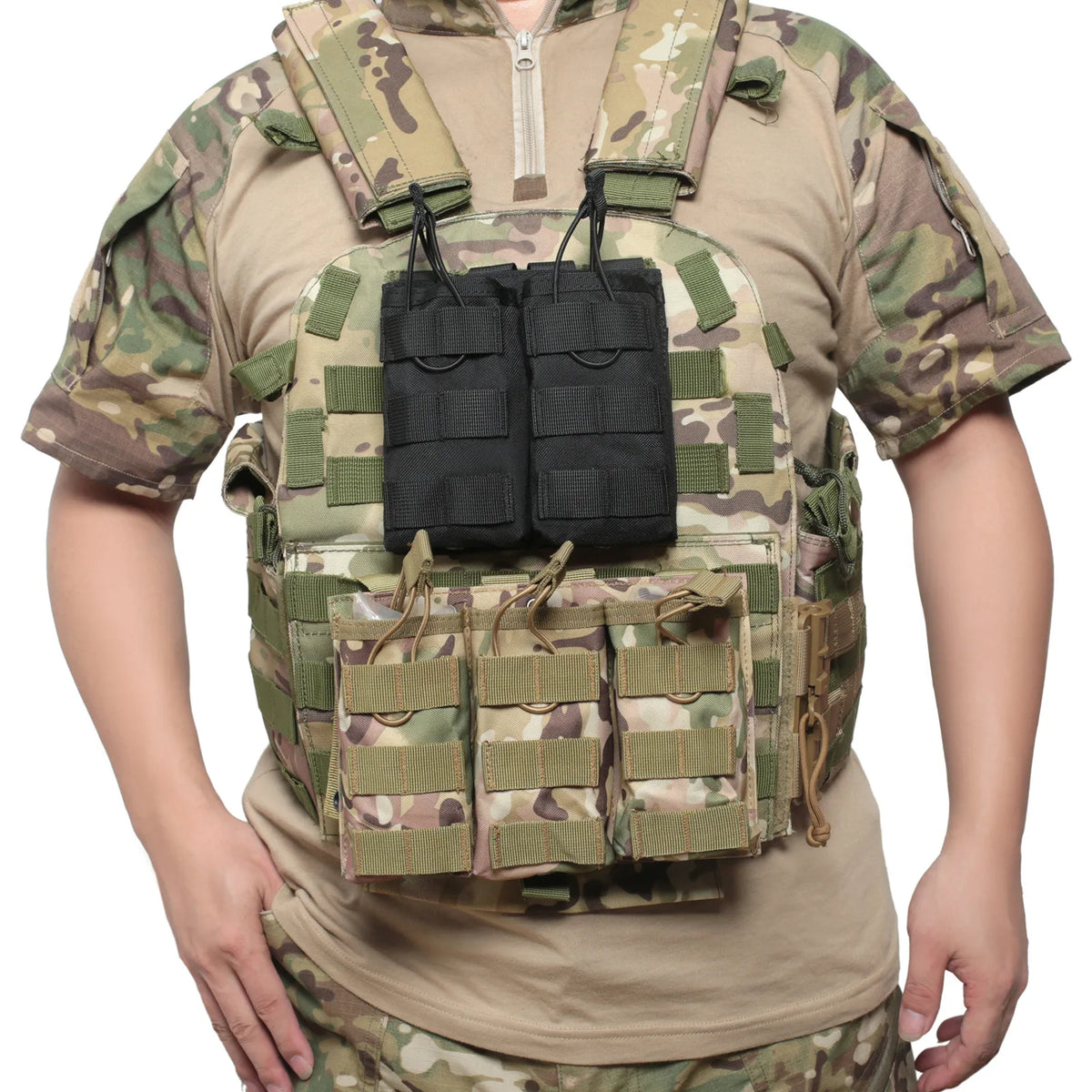 1000D Nylon Single Double Triple Magazine Pouch AR15 M4 5.56 AK 7.62 Holster Molle Airsoft AEG GBB Mag Carrier