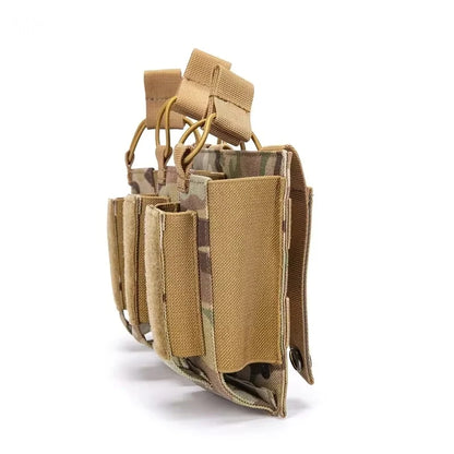 2 Layer MOLLE Tactical Magazine Holder Single Triple Mag Cartridge Pouch For AK M4 M14 M16 AR Outdoor Shooting Hunting Gear