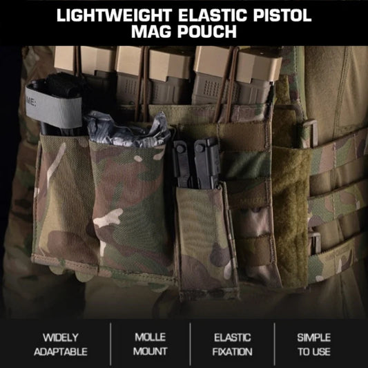 9mm MOLLE Pouch, Lightweight Elastic Small Accessory Bag for Tactical Vest Organizer