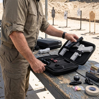 2 Pistol Case Tactical Gun Transport Bag Universal Handgun Storage Case Pistol Carry Pouch Hunting EDC Holder Hard EVA Range Bag